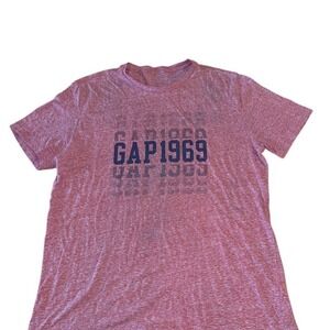 GAP 1969 T-Shirt Mens Size L Red Heather Logo Graphic Crew Neck Short